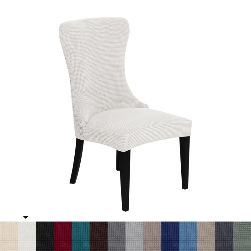 Housses de chaise incurvée en polaire de Style nordique, couvre-siège, extensible, amovible, lavable, pour salle à manger, pour salon Housses de chaise incurvée en polaire de Style nordique, couvre-siège, extensible, amovible, lavable, pour salle à manger, pour salon