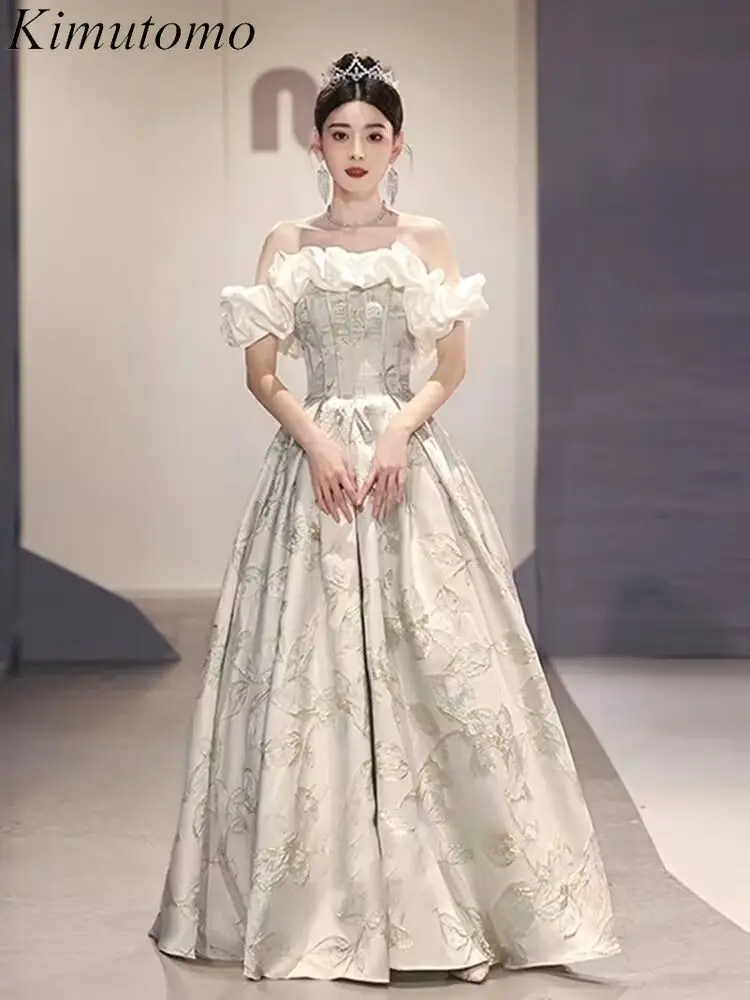 Kimutomo Ruffles Boat Neck Floral Party Dress Small Fragrance Embroidery Evening Gowns French Celebrity Style Vestidos De Gala
Kimutomo Ruffles Boat Neck Floral Party Dress Small Fragrance Embroidery Evening Gowns French Celebrity Style Vestidos De Gala