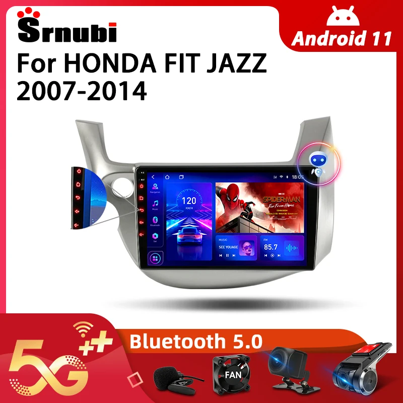 Фото Srnubi Android 11 0 автомобильное радио для HONDA FIT JAZZ 2007-2014 мультимедийный видеоплеер 2Din 4G