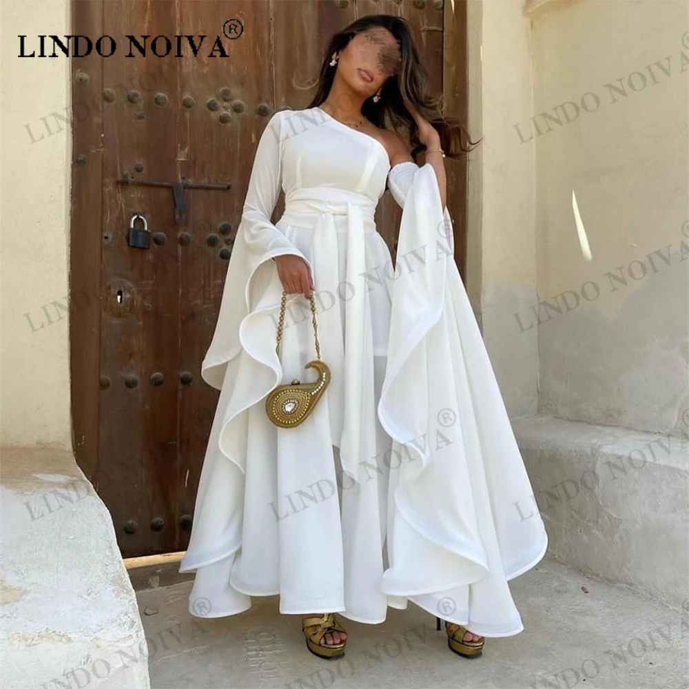 LINDO NOIVA White A Line Long Evening Dresses with Pleats Crepe فساتين السهرة Muslim Ankle Length Party Dresses for Women
LINDO NOIVA White A Line Long Evening Dresses with Pleats Crepe فساتين السهرة Muslim Ankle Length Party Dresses for Women
