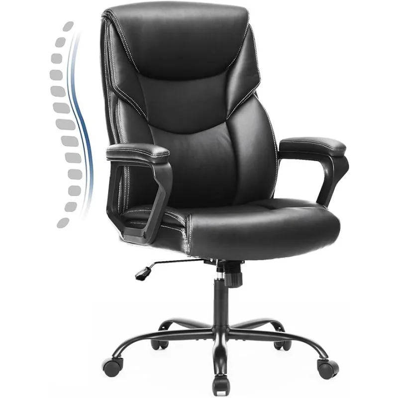 

Кожаные Офисные стулья руководителя с высокой спинкой, большие и высокие, с подлокотниками, эргономичная поддержка поясницы, регулируемая высота, колеса