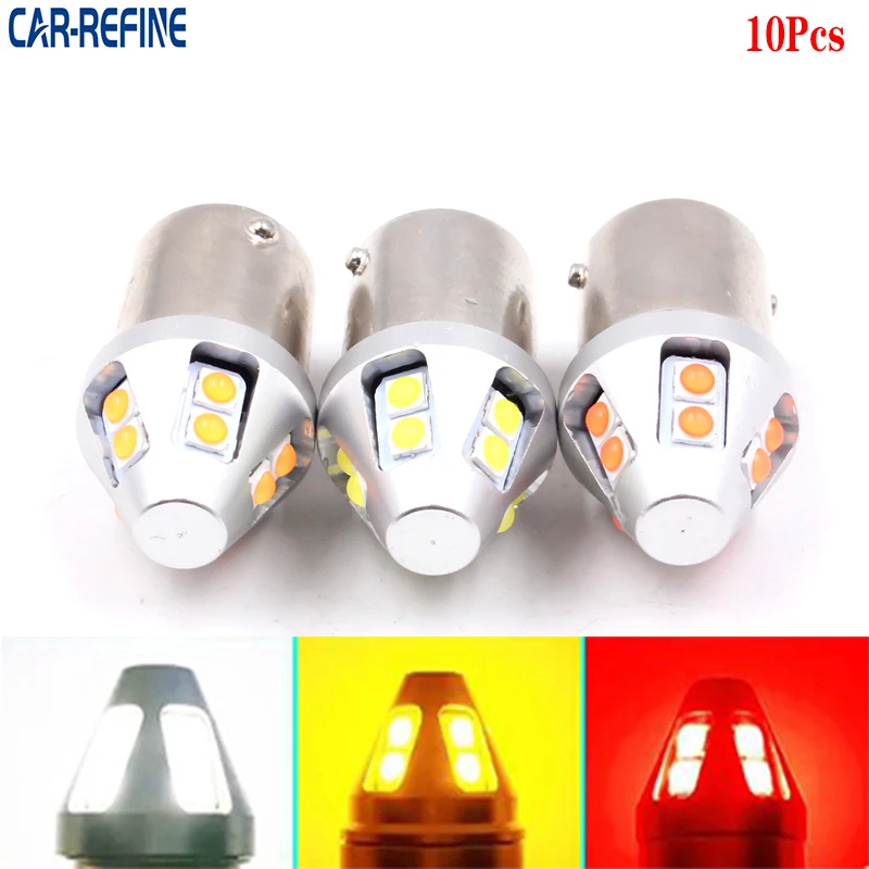 

10PCS T20 LED W21/5W 7443 W21W 7440 PY21W P21W BA15S BAU15S Car LED Bulb Turn Signal Light T10 1156 1157 3156 3157 Reading Lamp