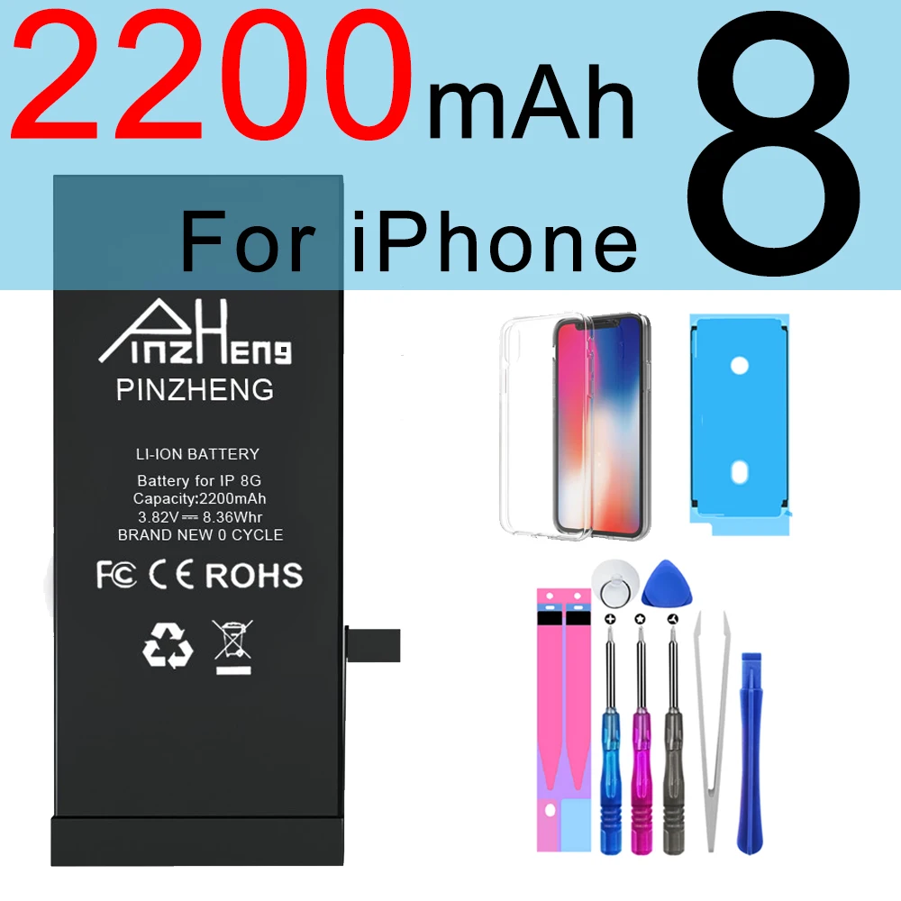Аккумулятор PINZHENG высокой емкости для iPhone 6 6S 7 8 Plus, батарея для iPhone 5 5S 5C SE X XR XS 11 12 Pro Max, с инструментами
Аккумулятор PINZHENG высокой емкости для iPhone 6 6S 7 8 Plus, батарея для iPhone 5 5S 5C SE X XR XS 11 12 Pro Max, с инструментами