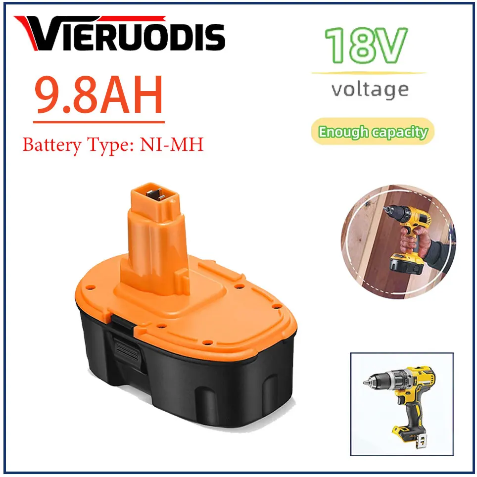 18V 9.800mAh Ni-MH Battery For Dewalt DC9096 DE9039 DE9096 DE9098 DE9503 DC212 DC330 Cordless Drill Replacement Battery
18V 9.800mAh Ni-MH Battery For Dewalt DC9096 DE9039 DE9096 DE9098 DE9503 DC212 DC330 Cordless Drill Replacement Battery