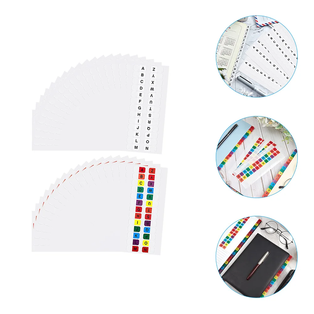 

Note Pads Tabs Alphabet Index Tabs Self-Adhesive Notebook Reading Notes Alphabetical Flags Office Supplies