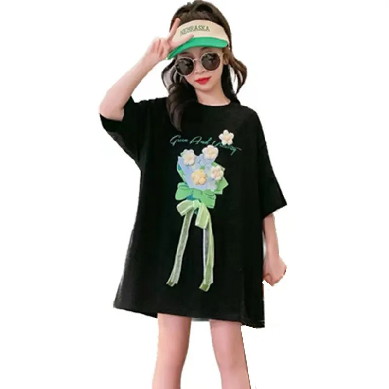 2023 Summer Girls Long T Shirt Dresses Baby Casual Tees Teenager Kids Princess Flowers Pattern Cotton Tshirt Tops 10 11 12 Years
2023 Summer Girls Long T Shirt Dresses Baby Casual Tees Teenager Kids Princess Flowers Pattern Cotton Tshirt Tops 10 11 12 Years