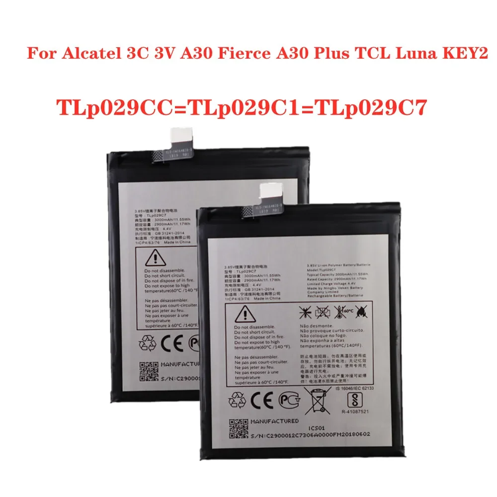 

TLp029C1 TLp029C7 Phone Battery For Alcatel 3C 3V 5099 Y A D U I A30 Fierce Plus OT-5049S OT-5049Z OT-5026A Luna KEY2 LE BBE100