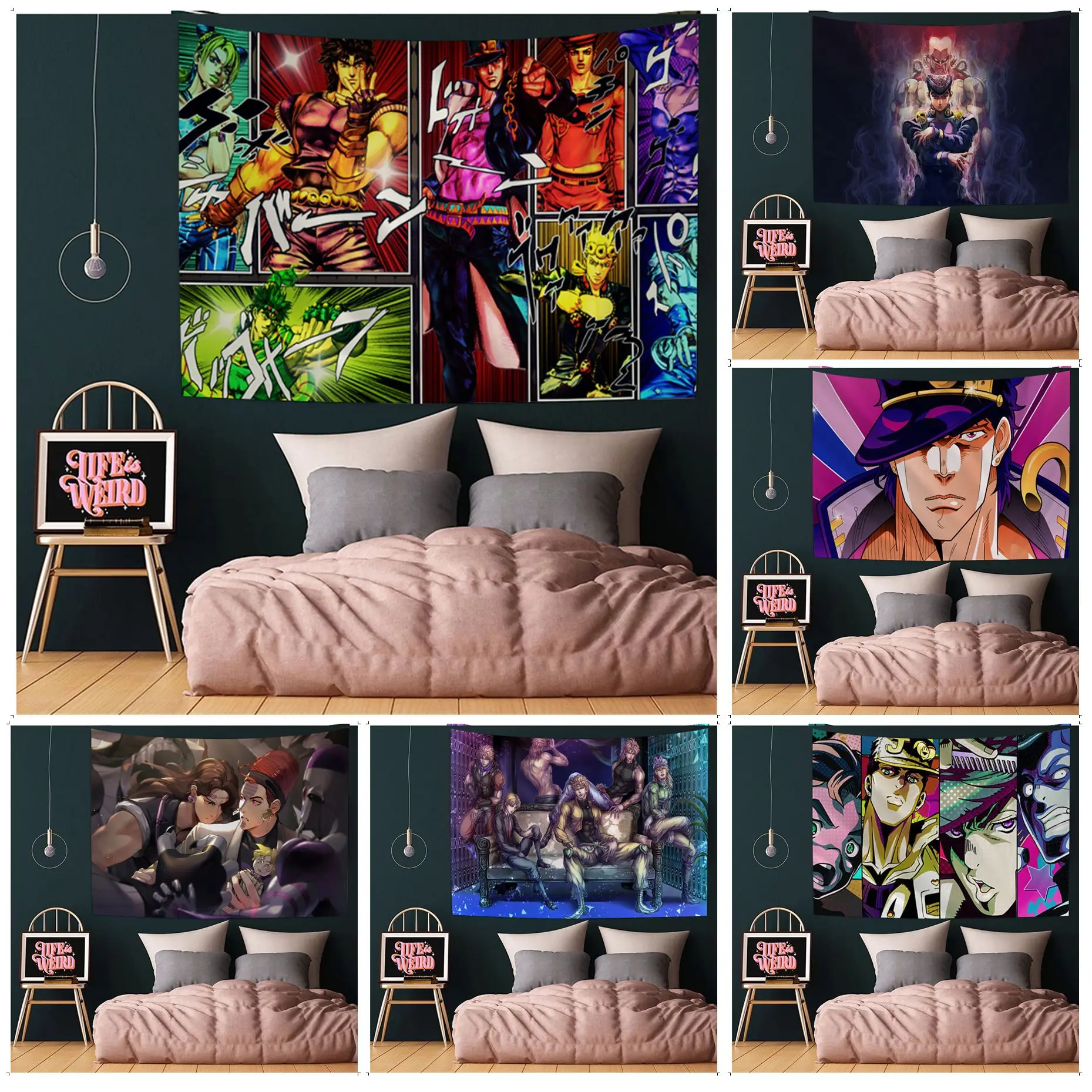 Jojo Bizarre Adventure Tapestry Anime Tapestry Hanging Tarot Hippie Wall Rugs Dorm Home Decor
Jojo Bizarre Adventure Tapestry Anime Tapestry Hanging Tarot Hippie Wall Rugs Dorm Home Decor