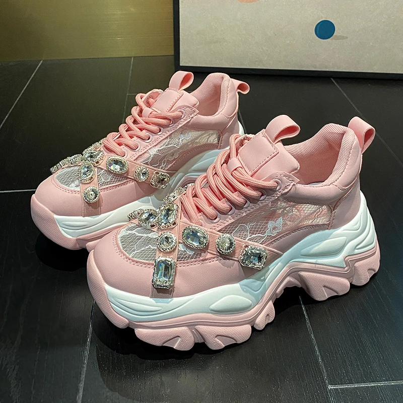 Bling Rhinestone Women Casual Shoes 2023 New Design Women's Vulcanized Shoes Retro Sports Shoes Fashion Chunky Sneakers Female
Bling Rhinestone Women Casual Shoes 2023 New Design Women's Vulcanized Shoes Retro Sports Shoes Fashion Chunky Sneakers Female