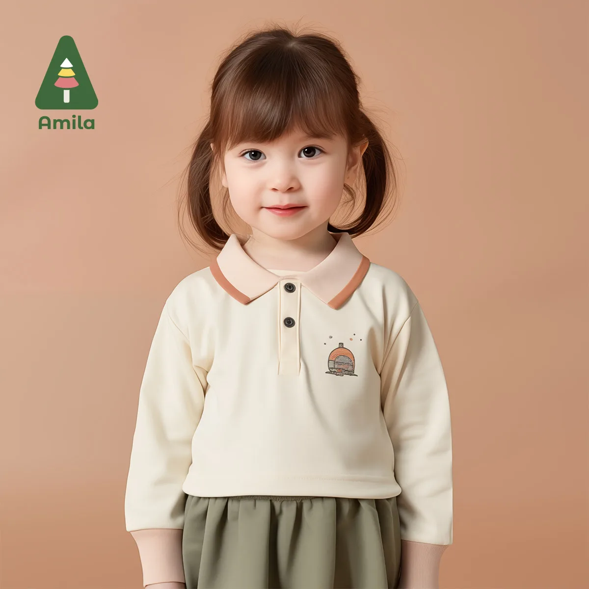 

Детская футболка Amila, новинка весны 2024, воздухопроницаемые эластичные Кофты с милым мультяшным рисунком для мальчиков и девочек