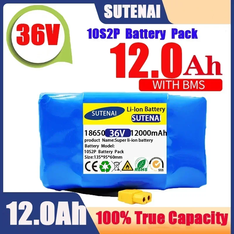 36V Rechargeable Li-ion Battery Pack 12000mAh 12Ah Lithium Ion Cell For Electric Self Balance Scooter Hoverboard Unicycle
36V Rechargeable Li-ion Battery Pack 12000mAh 12Ah Lithium Ion Cell For Electric Self Balance Scooter Hoverboard Unicycle