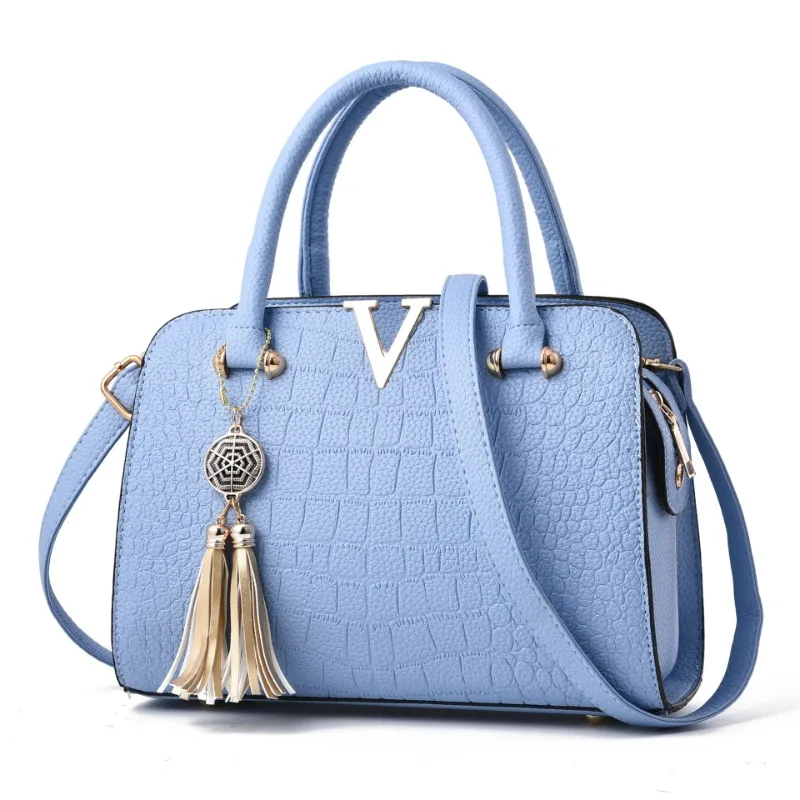 

Fashion PU Women Bag Crocodile Pattern Portable Tote Handbag High Quality Shoulder Crossbody Bags Tassel Pendant Casual Satchel