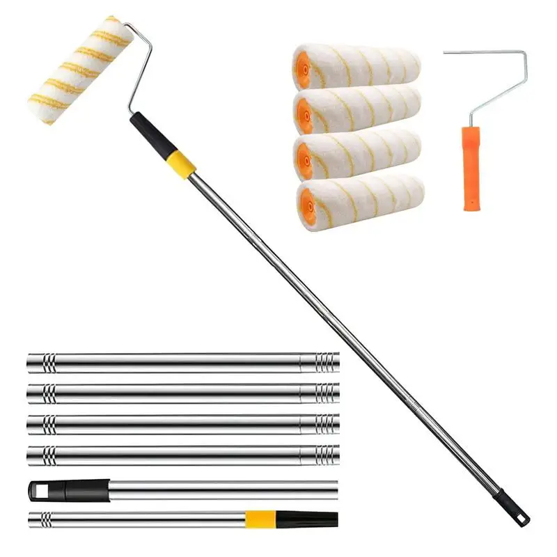 Paint Roller Extension Pole Telescopic Extendable Paint Pole With Paint Roller Brush Portable Wall Painting Supplies For Ceiling
Paint Roller Extension Pole Telescopic Extendable Paint Pole With Paint Roller Brush Portable Wall Painting Supplies For Ceiling