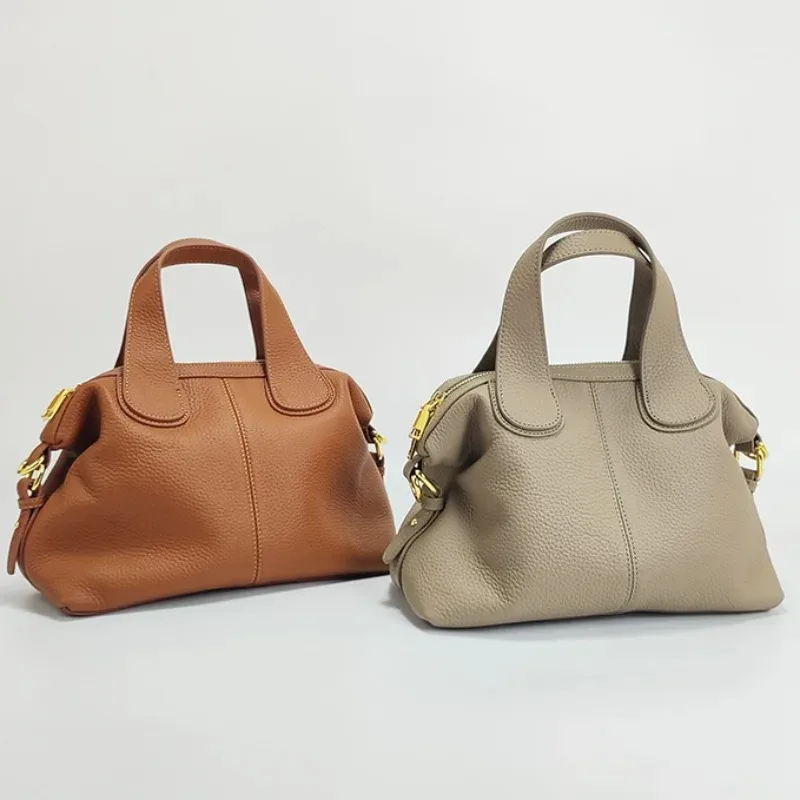 

Genuine Leather Womens Bags Fashion Large Capacity Bolsas Crossbady Bolsos Mujer Multi-function Handbags Retro Top-Handle Bag