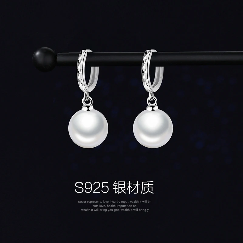 LByzHan – boucles d'oreilles en perles d'eau douce 2021 naturelles, en argent Sterling 925, bijoux pour cadeau de mariage 5