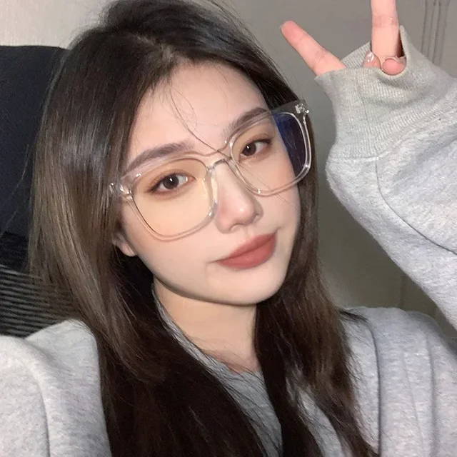 Lunettes anti-lumière bleue pour femme, lunettes de vue de près, lunettes de myopie vintage, grand cadre noir, lunettes optiques, lunettes à vue courte, nouveau 2