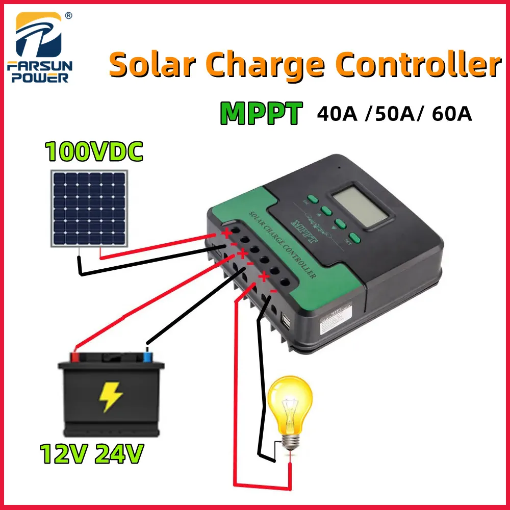 Mppt 40A 50A 60A Solar Charge Controller 12v 24v Auto Charge For Lead Acid Lithium Battery PV Max 100V Solar Panel PV Regulator
Mppt 40A 50A 60A Solar Charge Controller 12v 24v Auto Charge For Lead Acid Lithium Battery PV Max 100V Solar Panel PV Regulator