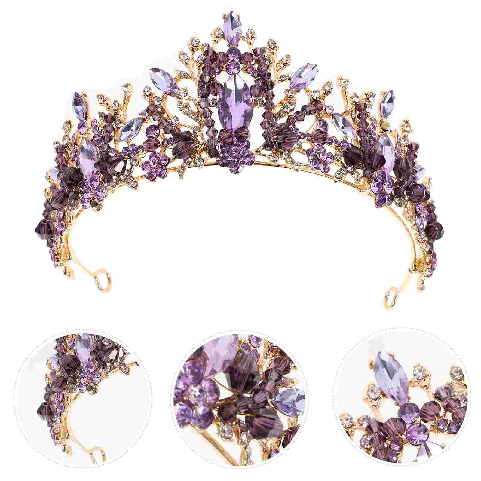 1Pc Bridal Hair Decor Violet Crystal Style Wedding Accessory Tiara for Women 
1Pc Bridal Hair Decor Violet Crystal Style Wedding Accessory Tiara for Women
