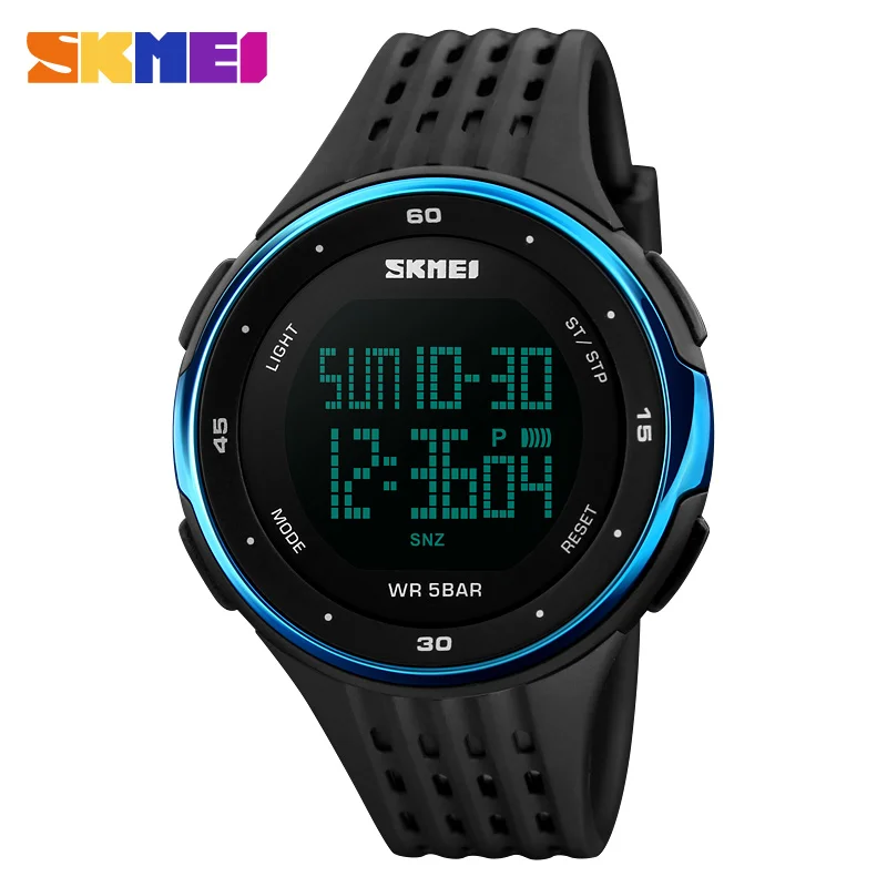 

SKMEI 1219 Men Digital Watch LED Display Waterproof Male Wristwatches Chronograph Calendar Alarm Sport Watches Relogio Masculino