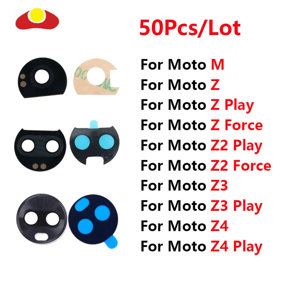 

50Pcs For Motorola Moto Z XT1650 Z2 Z3 Z Play XT1635 Z2 Force Z4 XT1662 M Rear Back Camera Glass Lens With Sticker Replacement