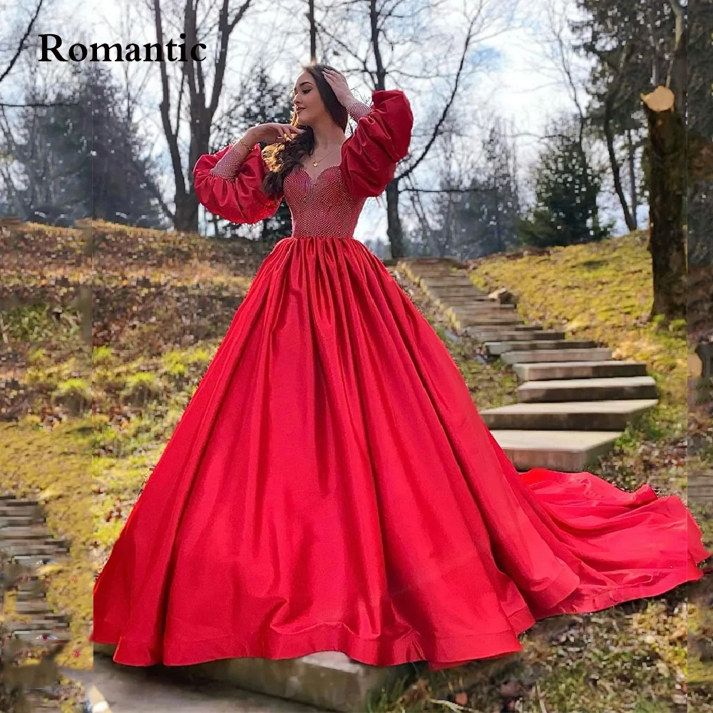 Romantic A Line Prom Gowns 2022 Sweetheart With Beads Puff Sleeves Sweep Train Long Evening Dress For Teens Formal Gradution
Romantic A Line Prom Gowns 2022 Sweetheart With Beads Puff Sleeves Sweep Train Long Evening Dress For Teens Formal Gradution