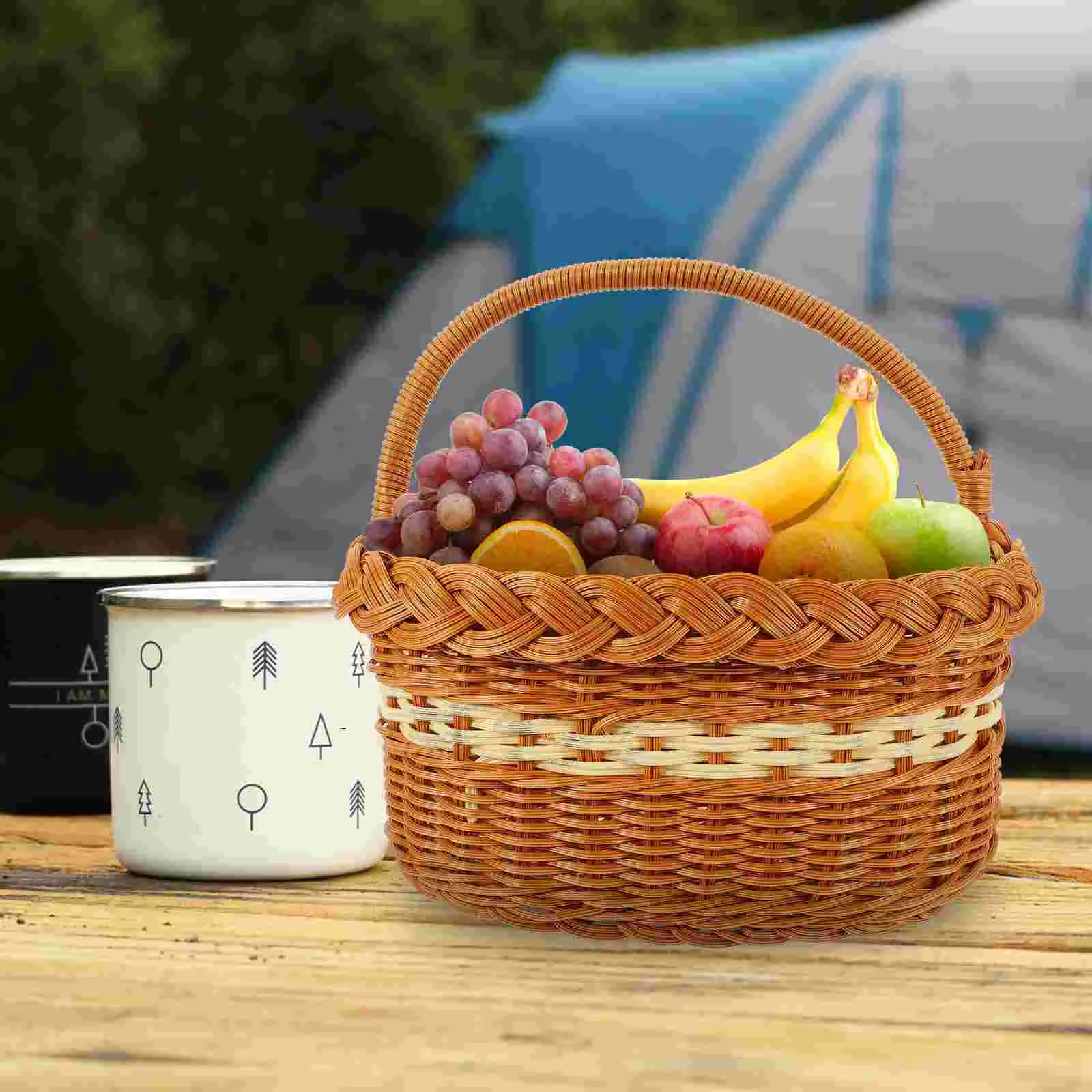 Imitation Rattan Woven Hand Basket Vegetable Shop Hand-made Multi-function Novelty Food Fruits Serving Organizing Picnic
Imitation Rattan Woven Hand Basket Vegetable Shop Hand-made Multi-function Novelty Food Fruits Serving Organizing Picnic