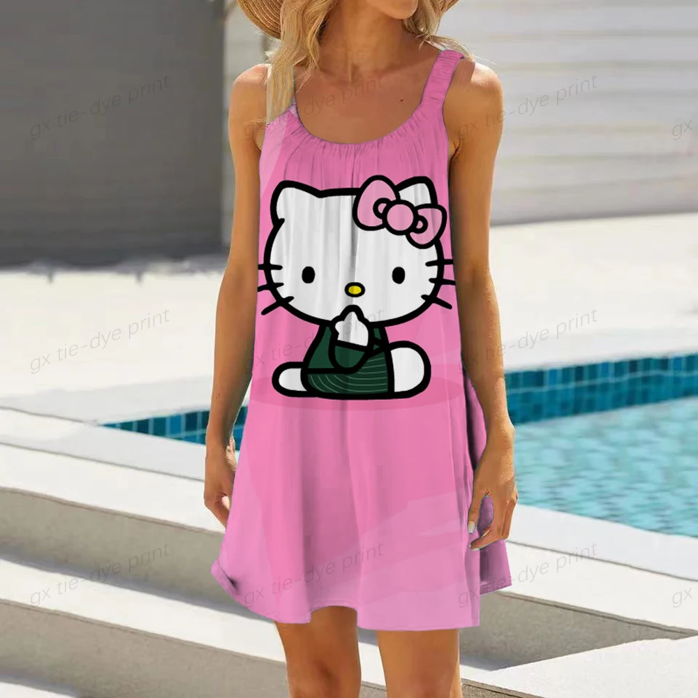 2023 Hello Kitty Print Women Dresses 3D Dye Print Fashion Sleeveless Summer Halter Casual Sexy Dress Loose Kawaii Dress
2023 Hello Kitty Print Women Dresses 3D Dye Print Fashion Sleeveless Summer Halter Casual Sexy Dress Loose Kawaii Dress