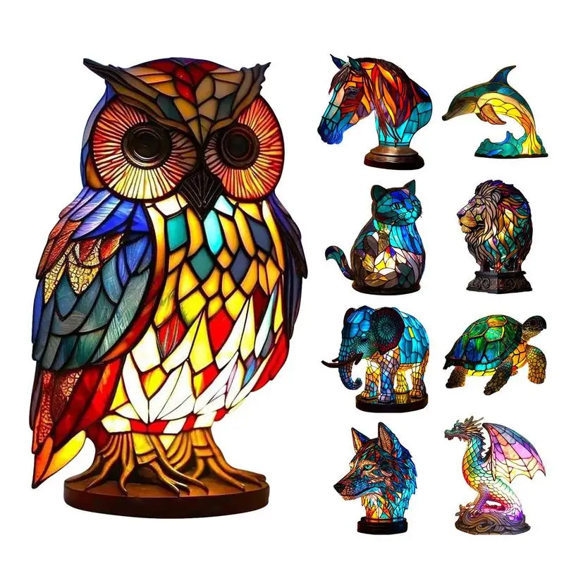 Animal Table Lamp Series Stained Glass Animals Shape Table Lamps Colorful Vintage Night Stand Light Nursery Lamp Home Decoration
Animal Table Lamp Series Stained Glass Animals Shape Table Lamps Colorful Vintage Night Stand Light Nursery Lamp Home Decoration