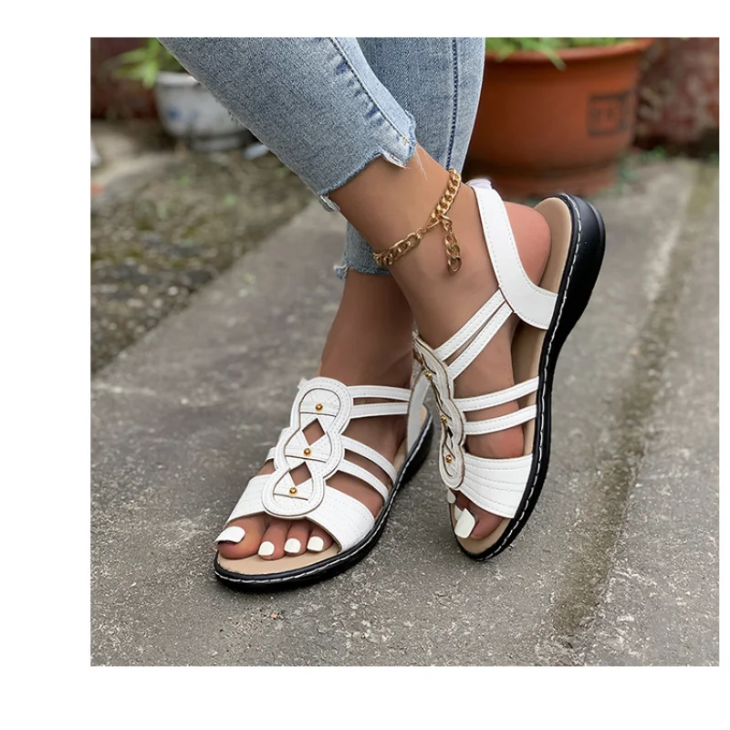 Large Size 43 Women New Flat Casual Open Toe Beach Sandals 2022 Women's Low Heel Shoes Wedges Woman Summer Footwear Red 
Large Size 43 Women New Flat Casual Open Toe Beach Sandals 2022 Women's Low Heel Shoes Wedges Woman Summer Footwear Red