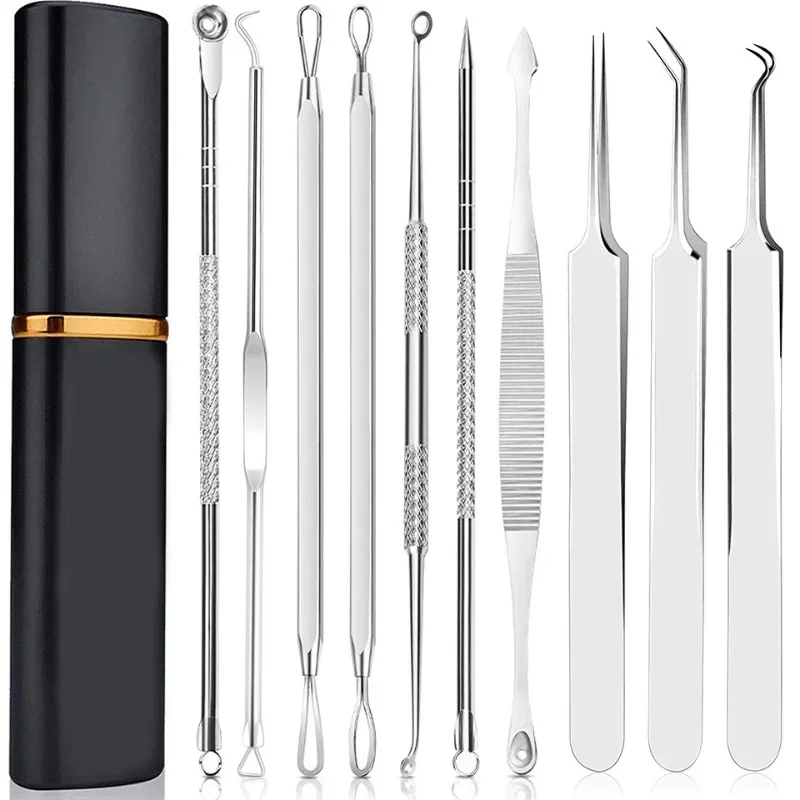Pimple Popper Tool Kit 10 Pcs Blackhead Remover Comedone Extractor Kit Zit Removing for Forehead Facial and Nose Skin Care Tools
Pimple Popper Tool Kit 10 Pcs Blackhead Remover Comedone Extractor Kit Zit Removing for Forehead Facial and Nose Skin Care Tools