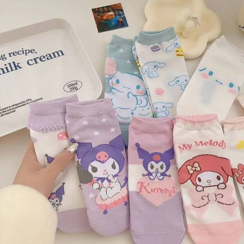 3PCS Sanrio Kawaii Kuromi Cinnamoroll Short Socks Shallow Mouth Summer Girls Cartoon My Melody Boat Socks Students Toy for Kids
3PCS Sanrio Kawaii Kuromi Cinnamoroll Short Socks Shallow Mouth Summer Girls Cartoon My Melody Boat Socks Students Toy for Kids