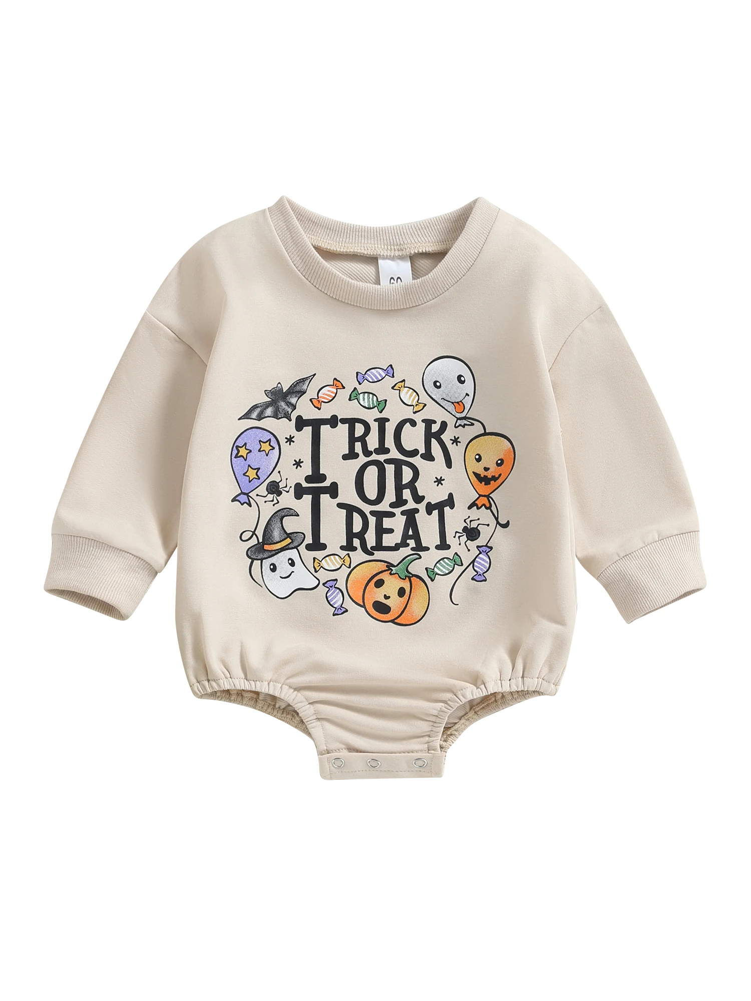 

Cute Halloween-themed Baby Romper Adorable Long Sleeve Pumpkin Print Bodysuit for Boys and Girls Perfect Fall Outfit