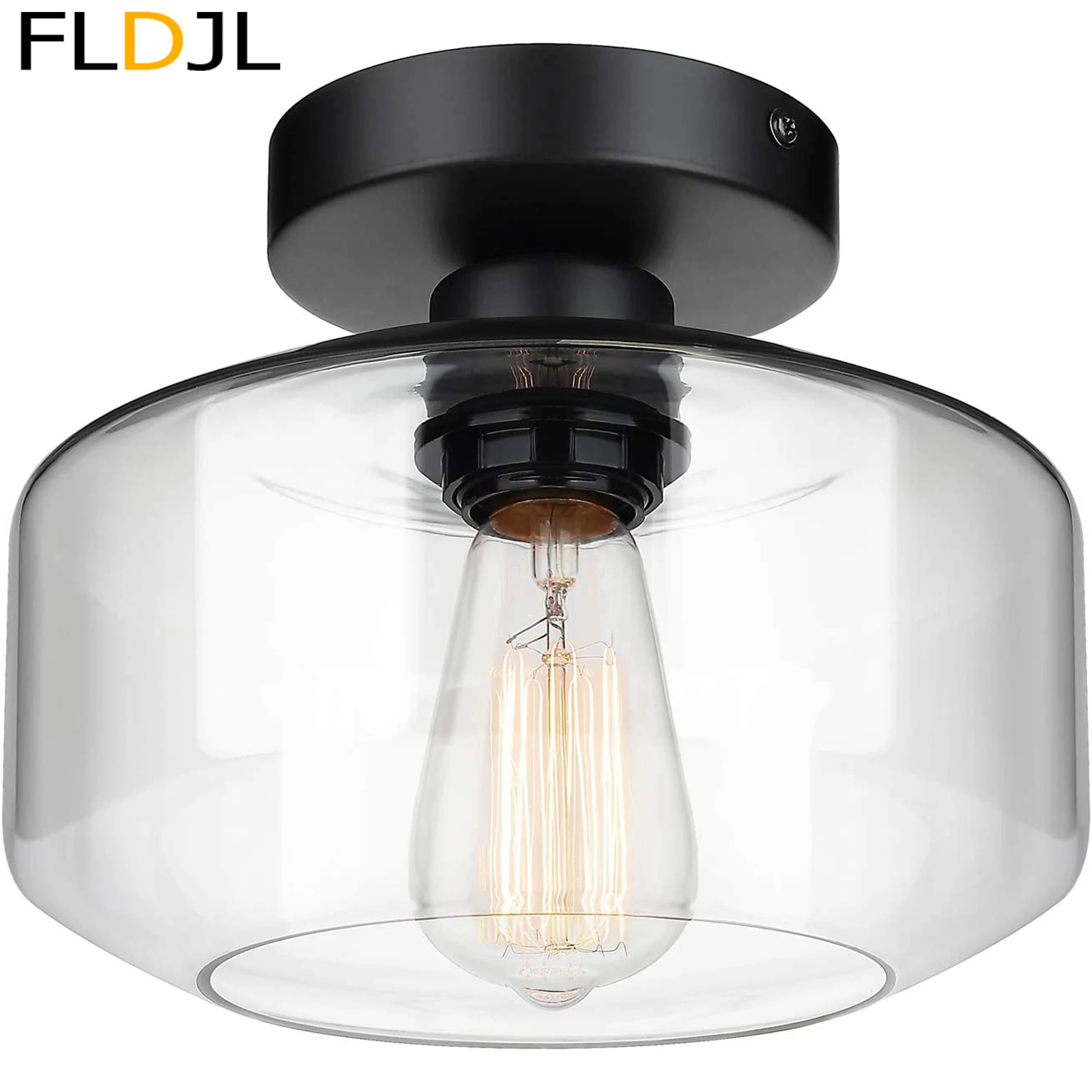 Industrial Semi Flush Mount Ceiling Light,Clear Glass Pendant Lamp Shade,Farmhouse Lighting for Porch Hallway,Bulb Not Included
Industrial Semi Flush Mount Ceiling Light,Clear Glass Pendant Lamp Shade,Farmhouse Lighting for Porch Hallway,Bulb Not Included