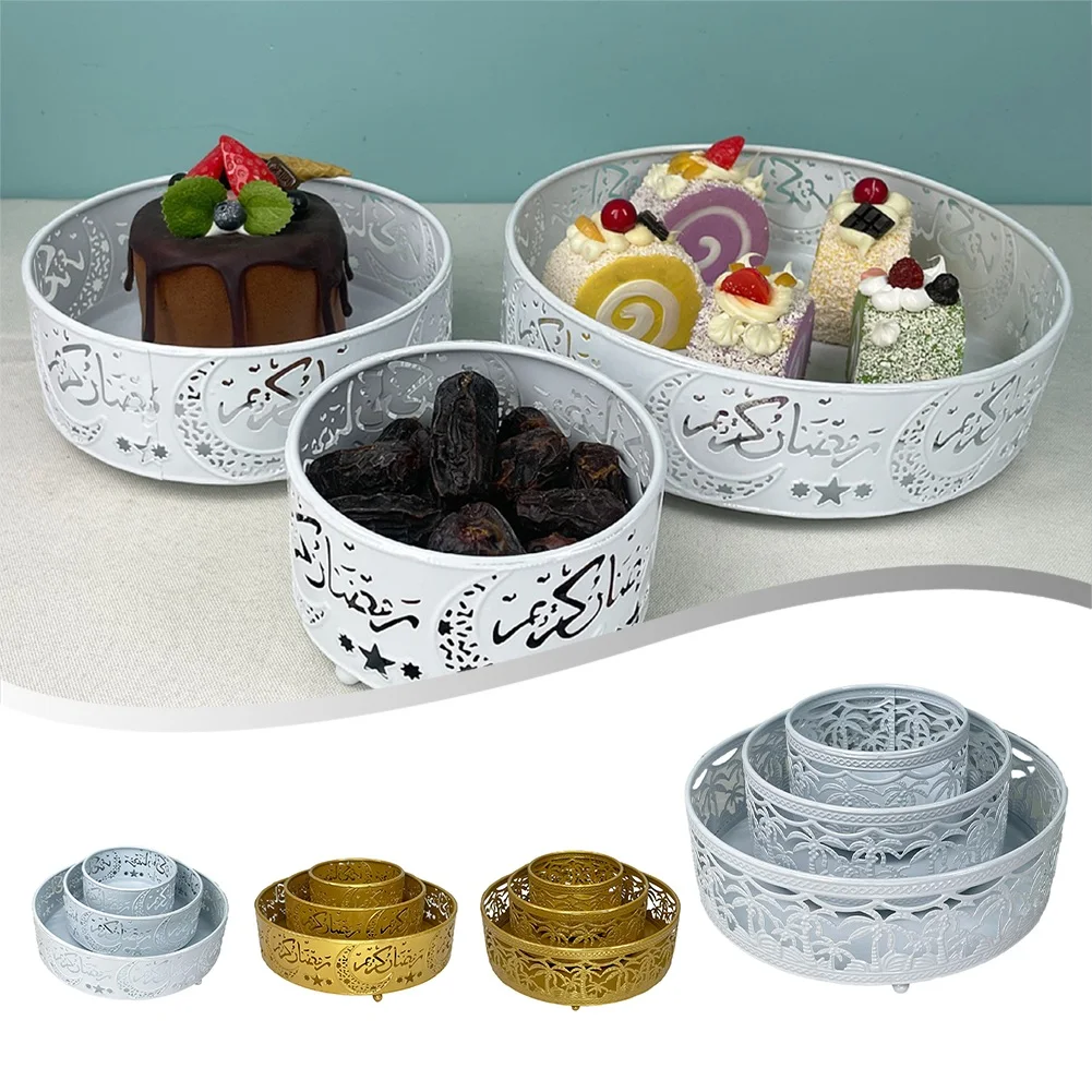 3pcs Eid Ramadan Mubarak Trays Dessert Serving Tray Islamic Metal Candy Holder Ramadan Home Decoration For Dessert Snack Pastry
3pcs Eid Ramadan Mubarak Trays Dessert Serving Tray Islamic Metal Candy Holder Ramadan Home Decoration For Dessert Snack Pastry