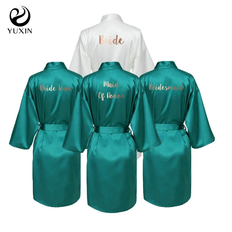 

Satin Silk Bride Robe Wedding Robe Bride Dressing Gown Bridesmaid Robes Bridal Robes Sleepwear Robe Green Bathrobe