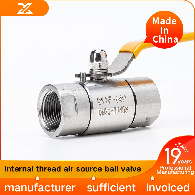 

304 stainless steel internal thread gas source ball valve Q11F-64P high-pressure internal thread gas instrument valve switch