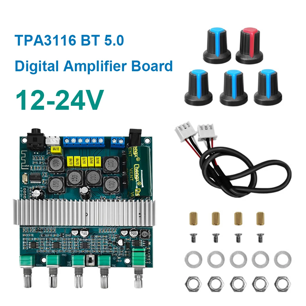 

TPA3116 Subwoofer Amplifier Board 2.1 Channel HiFi Amplificador USB DAC 2x50W+100W Bluetooth 5.0 Power Amplifiers DC12-24V
