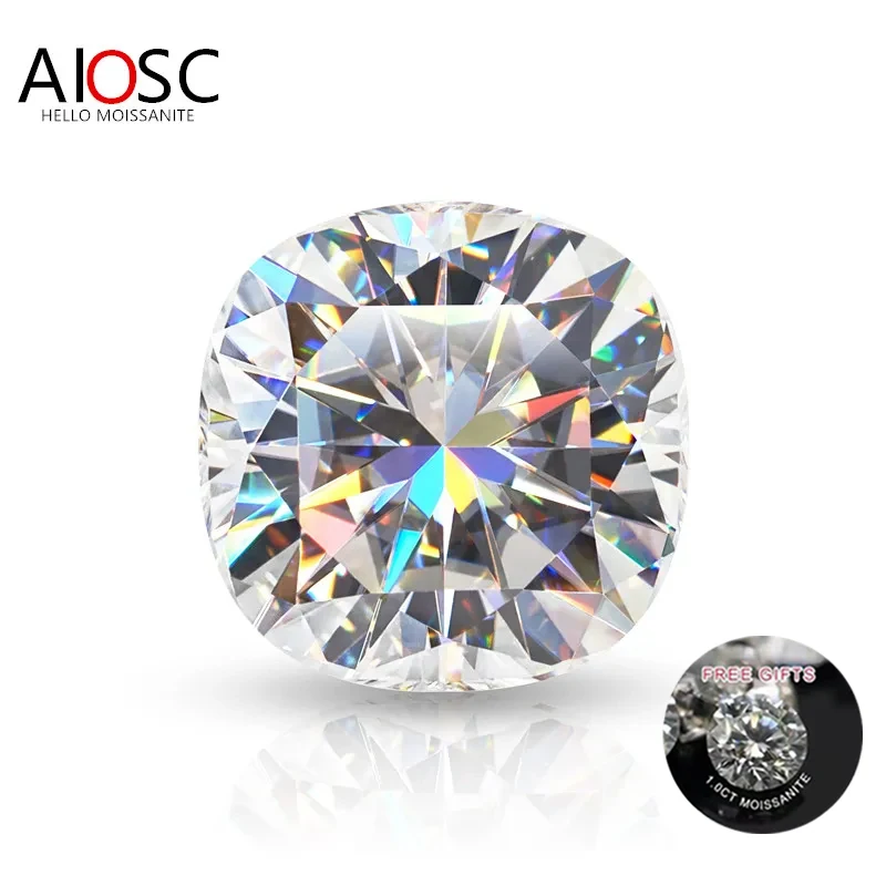 AIOSC Loose Moissanite Stones High Quality Cushion Cut Gemstone 0.5ct To 6.0ct D Color Pass Diamond Tester with GRA Certificate
AIOSC Loose Moissanite Stones High Quality Cushion Cut Gemstone 0.5ct To 6.0ct D Color Pass Diamond Tester with GRA Certificate