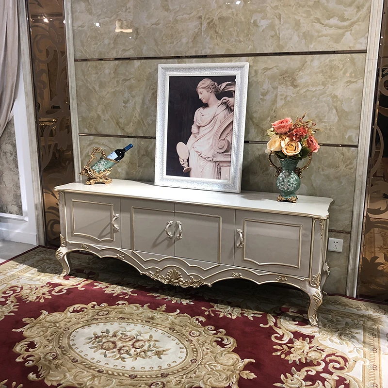 European style TV cabinet solid wood carved floor cabinet tea table combination neoclassical living room background cabinet bedr
European style TV cabinet solid wood carved floor cabinet tea table combination neoclassical living room background cabinet bedr
