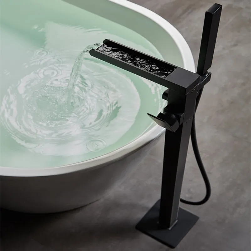 Grounding Bathtub Faucet Cylinder Side Copper Black Waterfall Vertical Hot and Cold Water Hotel Household Room Shower Faucet
Grounding Bathtub Faucet Cylinder Side Copper Black Waterfall Vertical Hot and Cold Water Hotel Household Room Shower Faucet