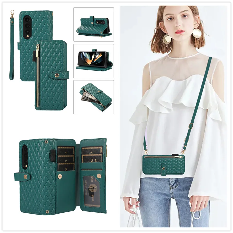 Lanyard Crossbody Rhombic Multi Card Wallet Shoulder Strap Case For Samsung Galaxy Z Fold 5 3 4 Cover PU leather Phone Bag
Lanyard Crossbody Rhombic Multi Card Wallet Shoulder Strap Case For Samsung Galaxy Z Fold 5 3 4 Cover PU leather Phone Bag