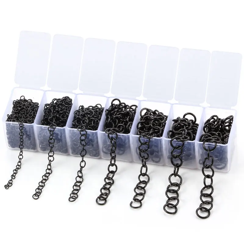 

Box Set Stainless Steel Black Open Jump Rings For Jewellery Making Supplies Accessorie DIY Necklace Earring Connector Findings