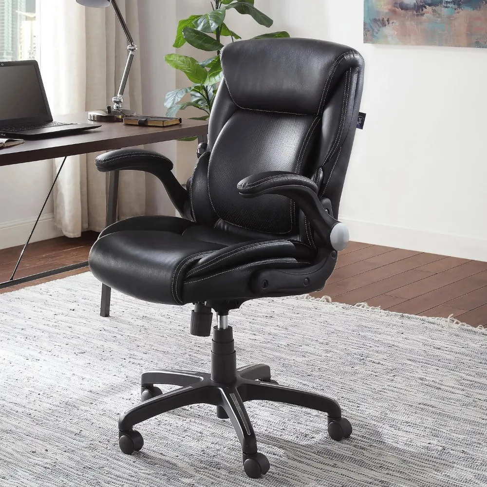 

Faux Leather Office Chair Leather Manager Office Chair Waist Bonded Computer Ergonomic Furniture with Free Shipping