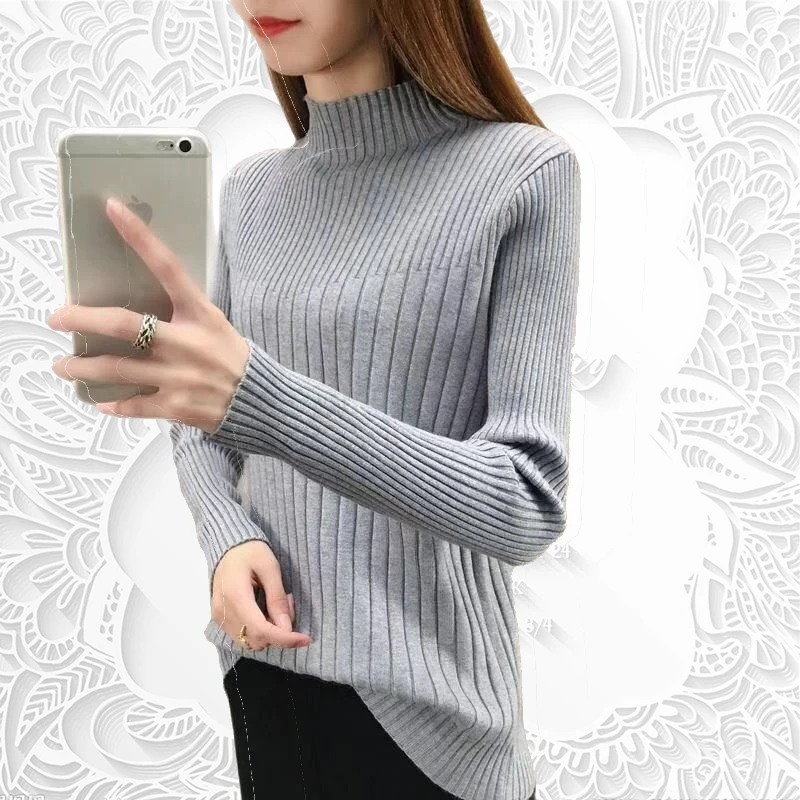 2023 Autumn Winter Half High Neck Sweater Women's New Top Slim Fit Long Sleeve Knitted Sweater
2023 Autumn Winter Half High Neck Sweater Women's New Top Slim Fit Long Sleeve Knitted Sweater