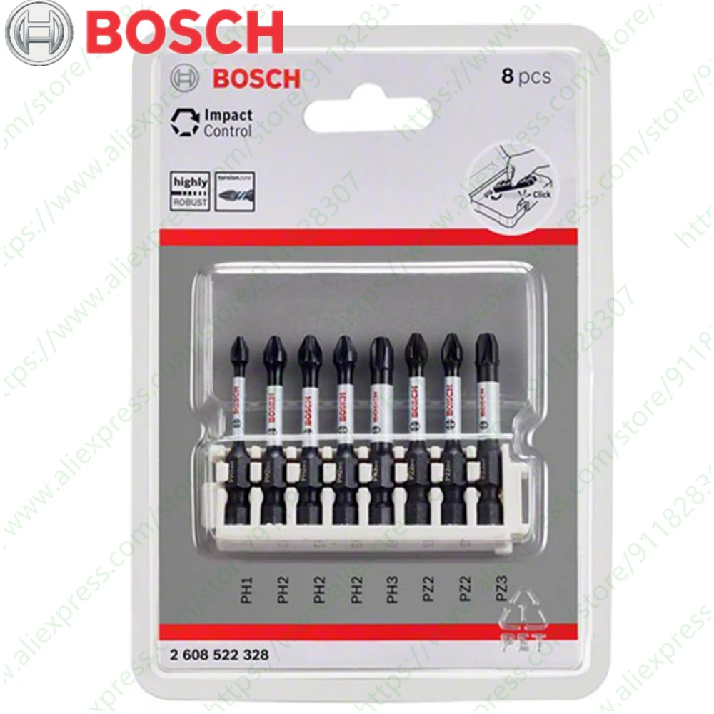 BOSCH Screwdriver Bit 50MM Steel Impact Resistant Electric Screwdriver Bits PH1 PH2 PH3 PZ2 PZ3 8PCS Bits Set
BOSCH Screwdriver Bit 50MM Steel Impact Resistant Electric Screwdriver Bits PH1 PH2 PH3 PZ2 PZ3 8PCS Bits Set
