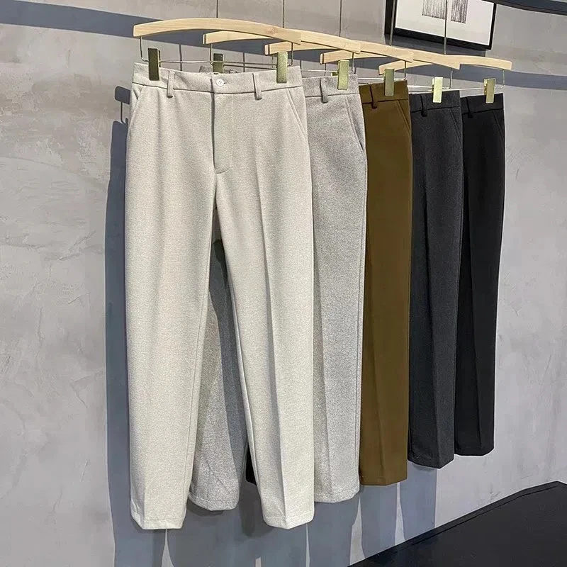 Men Woolen Cloth Pants Business Casual Straight Trousers Male Autumn Winter Fashion Pocket Slim Solid Color Warm Pantalones
Men Woolen Cloth Pants Business Casual Straight Trousers Male Autumn Winter Fashion Pocket Slim Solid Color Warm Pantalones