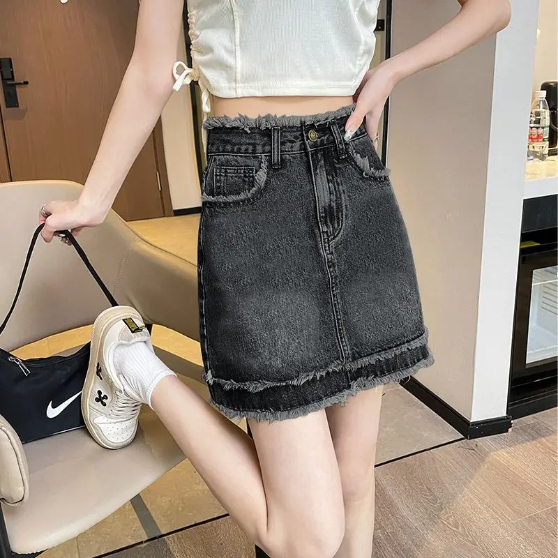 2023 New Large Size Denim Skirt Short Skirt Fashion High Waist Slim A-line Skirt Package Hip Skirt Female Summer
2023 New Large Size Denim Skirt Short Skirt Fashion High Waist Slim A-line Skirt Package Hip Skirt Female Summer
