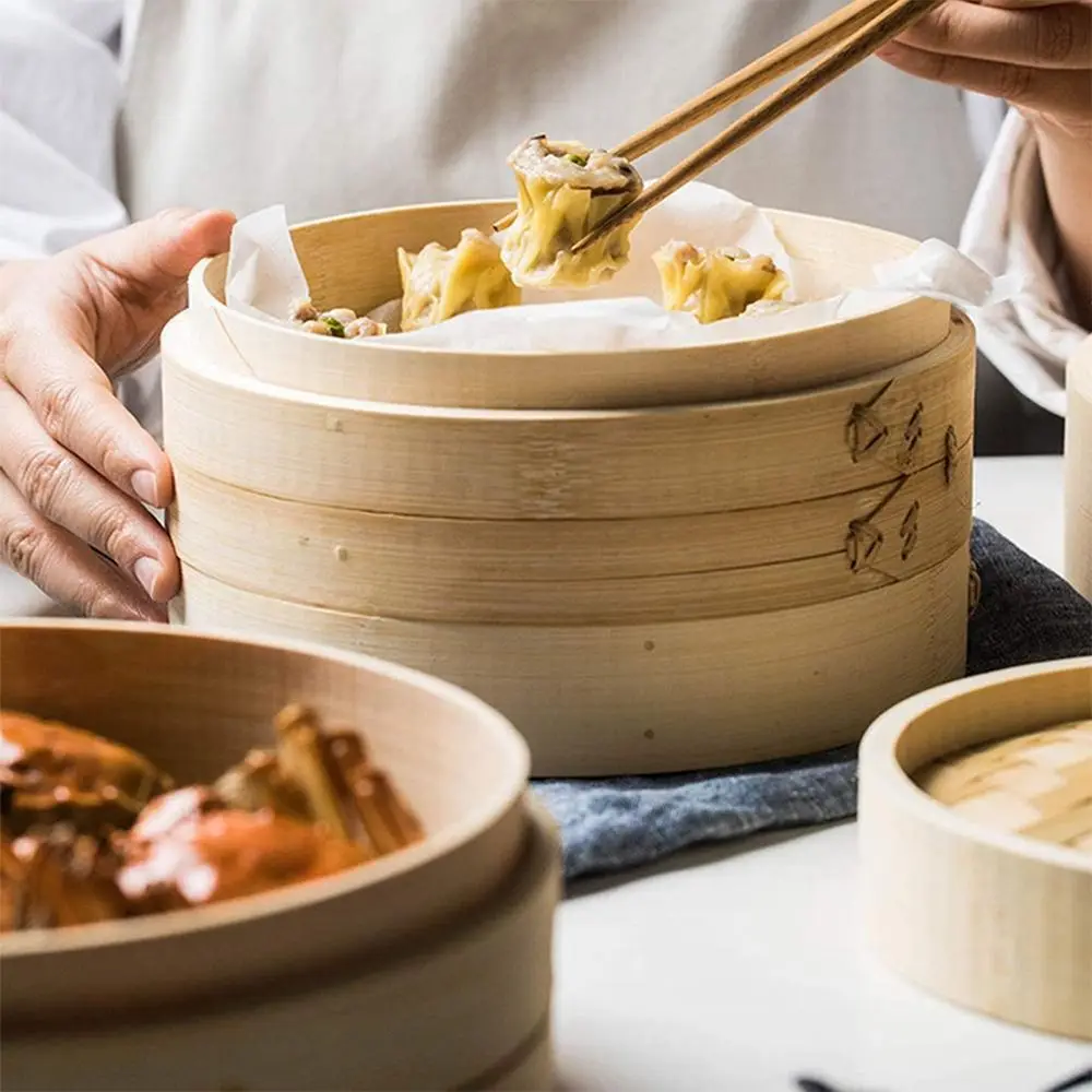 Vegetables 10/15/20cm Basket Cover Kitchen Bamboo with Lid Cooker Set Cage Cakeware Bamboo Steamer
Vegetables 10/15/20cm Basket Cover Kitchen Bamboo with Lid Cooker Set Cage Cakeware Bamboo Steamer