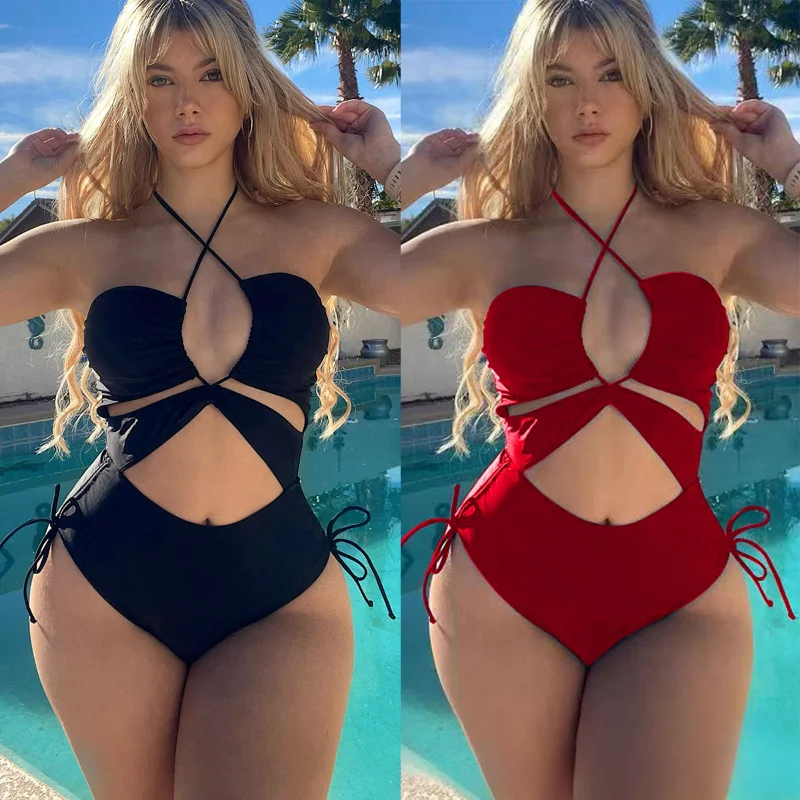 Sleeveless Swimwear Women's One Piece Triangle Briefs Solid Color Lace Up Beach Swim Suit Female Clothing Adult Trajes De Baño
Sleeveless Swimwear Women's One Piece Triangle Briefs Solid Color Lace Up Beach Swim Suit Female Clothing Adult Trajes De Baño