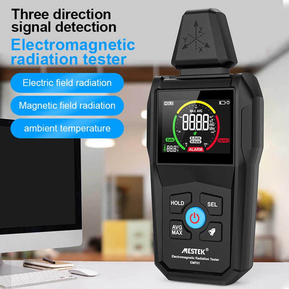 Portable Electromagnetic Radiation Detector Temperature Electric Field Magnetic Field Radiation Detector Digital EMF Meter Tools
Portable Electromagnetic Radiation Detector Temperature Electric Field Magnetic Field Radiation Detector Digital EMF Meter Tools
